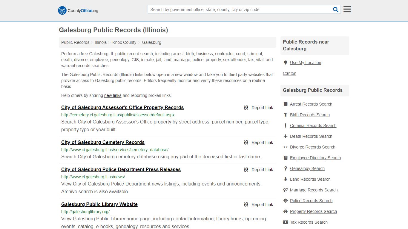 Public Records - Galesburg, IL (Business, Criminal, GIS, Property ...
